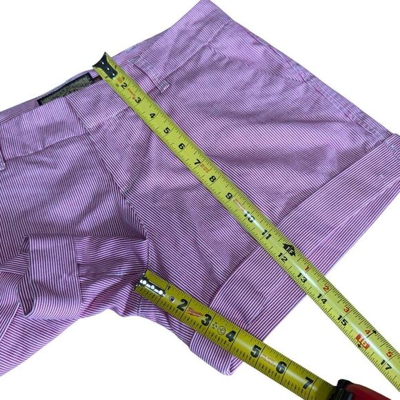 Dear John Pinstriped Cuffed Chino Shorts Red 29 Coastal Preppy Prep Fishingcore - Picture 8 of 9